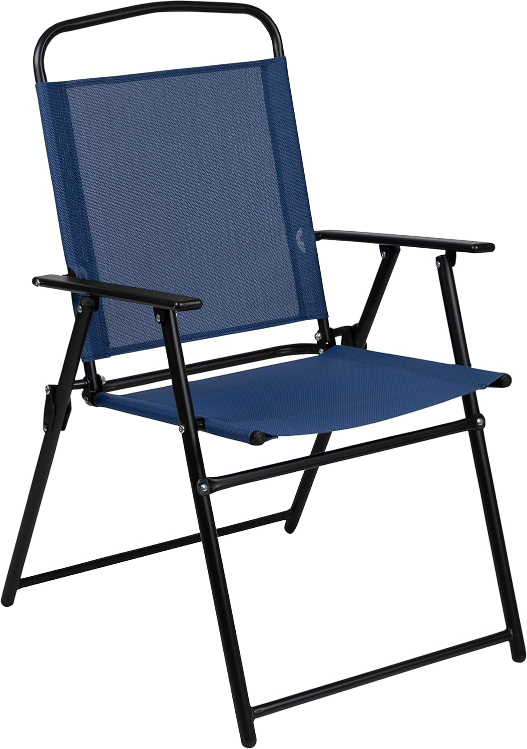 EMMA + OLIVER 6 Piece Brown Patio Garden Set with Umbrella Table Set of 4 Folding Chairs