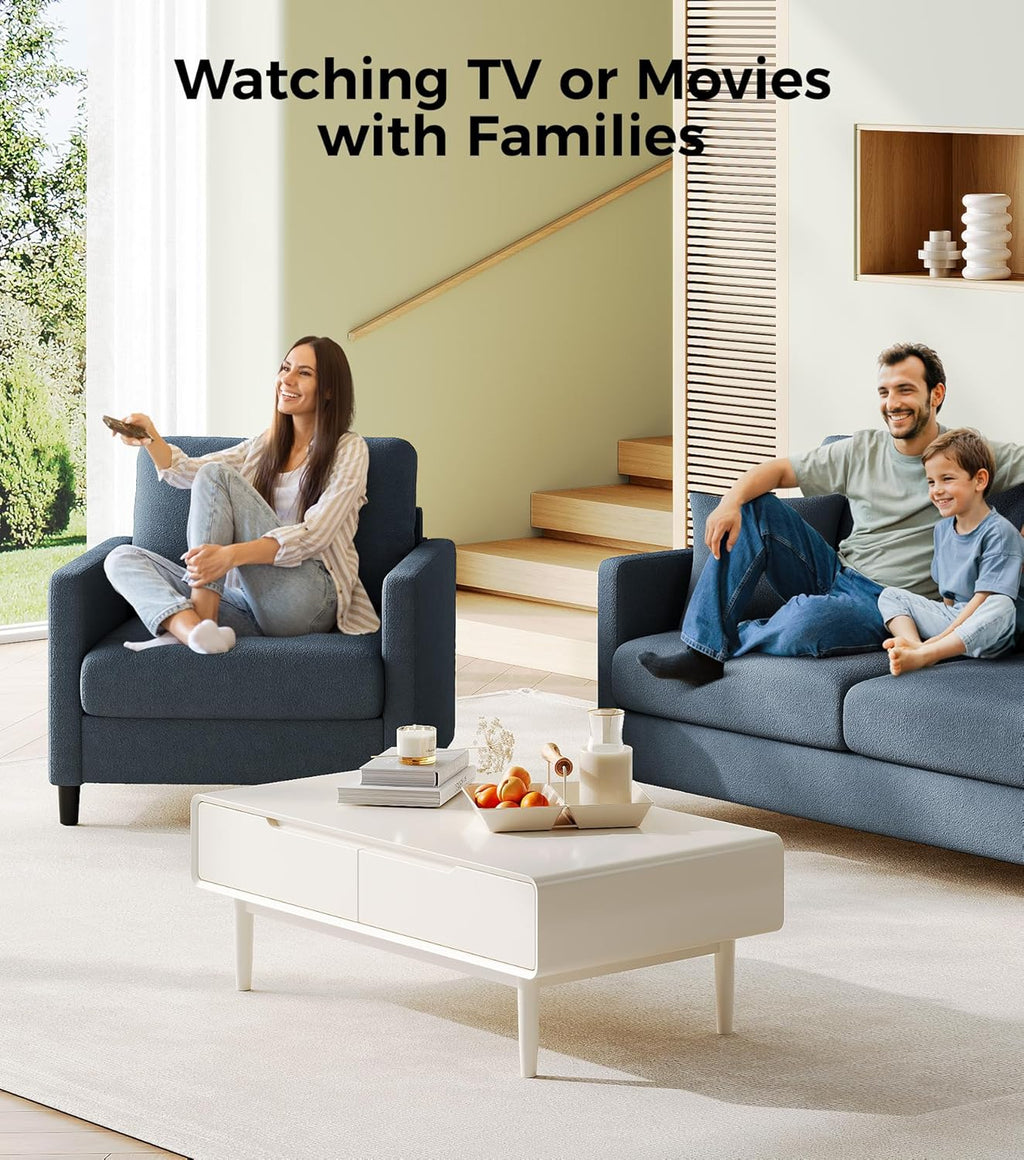 Loveseat Sofa 51 Love Seat Comfy Corduroy Small Loveseat Tool-Free Setup Couch