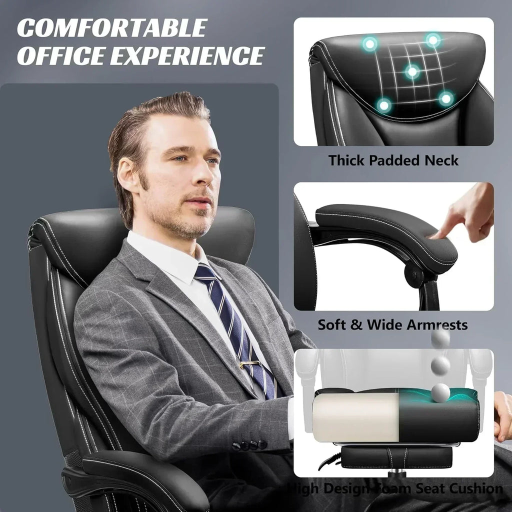 Office Chair Large High-Foot Computer Desk Chair Chair Lumbar Support Rotating Computer Chair