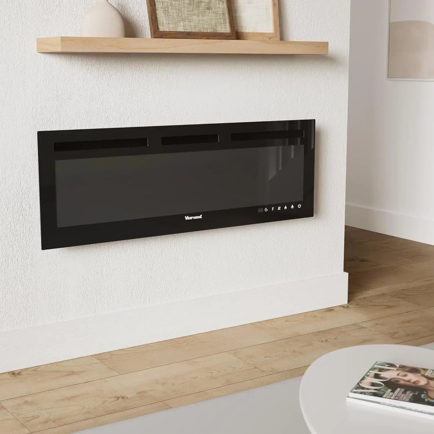 Electric Fireplace 60Inch Wall Mounted Electric Fireplace Heater with Timer Inserts TV Stand
