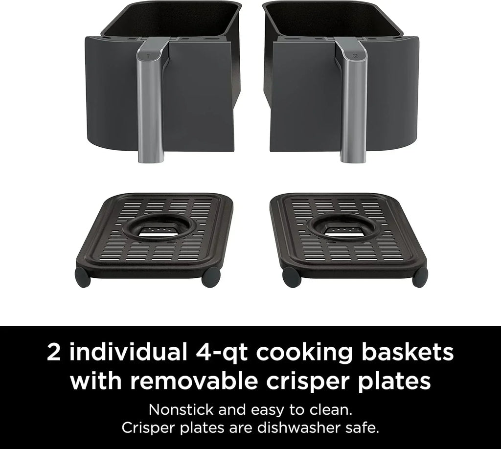 Ninja Foodi 6-in-1 FlexBasket Air Fryer with 7 QT MegaZone Basket Divider for Large Proteins