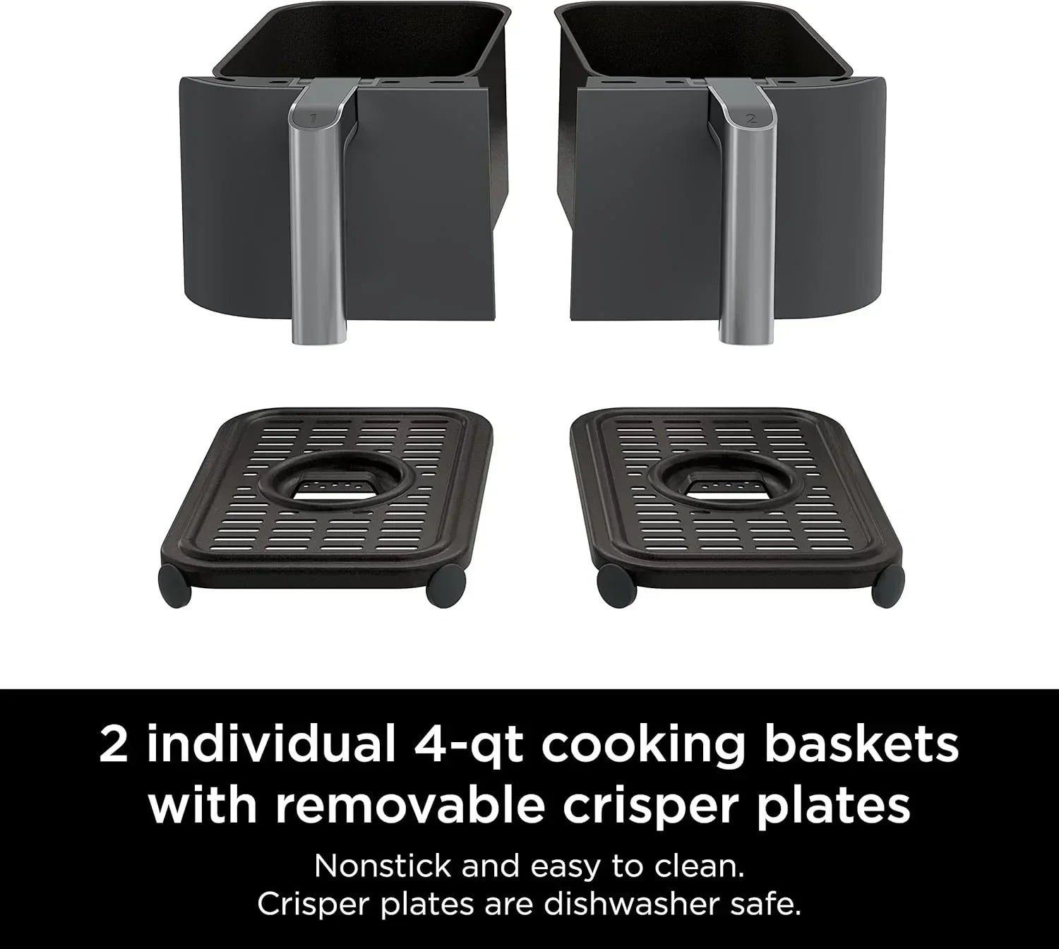 Ninja Foodi 6-in-1 FlexBasket Air Fryer with 7 QT MegaZone Basket Divider for Large Proteins