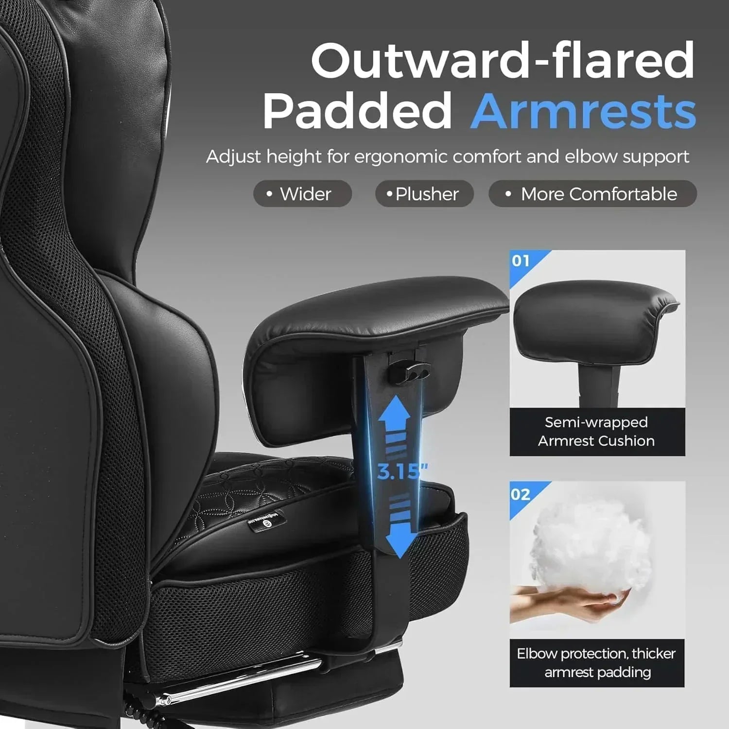 Large Tall Gaming Chair 400 lb Heavy Duty Office Chair