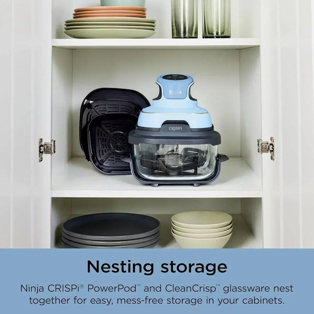Ninja Crispi 4 in 1 Portable Glass Air Fryer Cooking System 4QT 6 Cup TempWare Glass Containers
