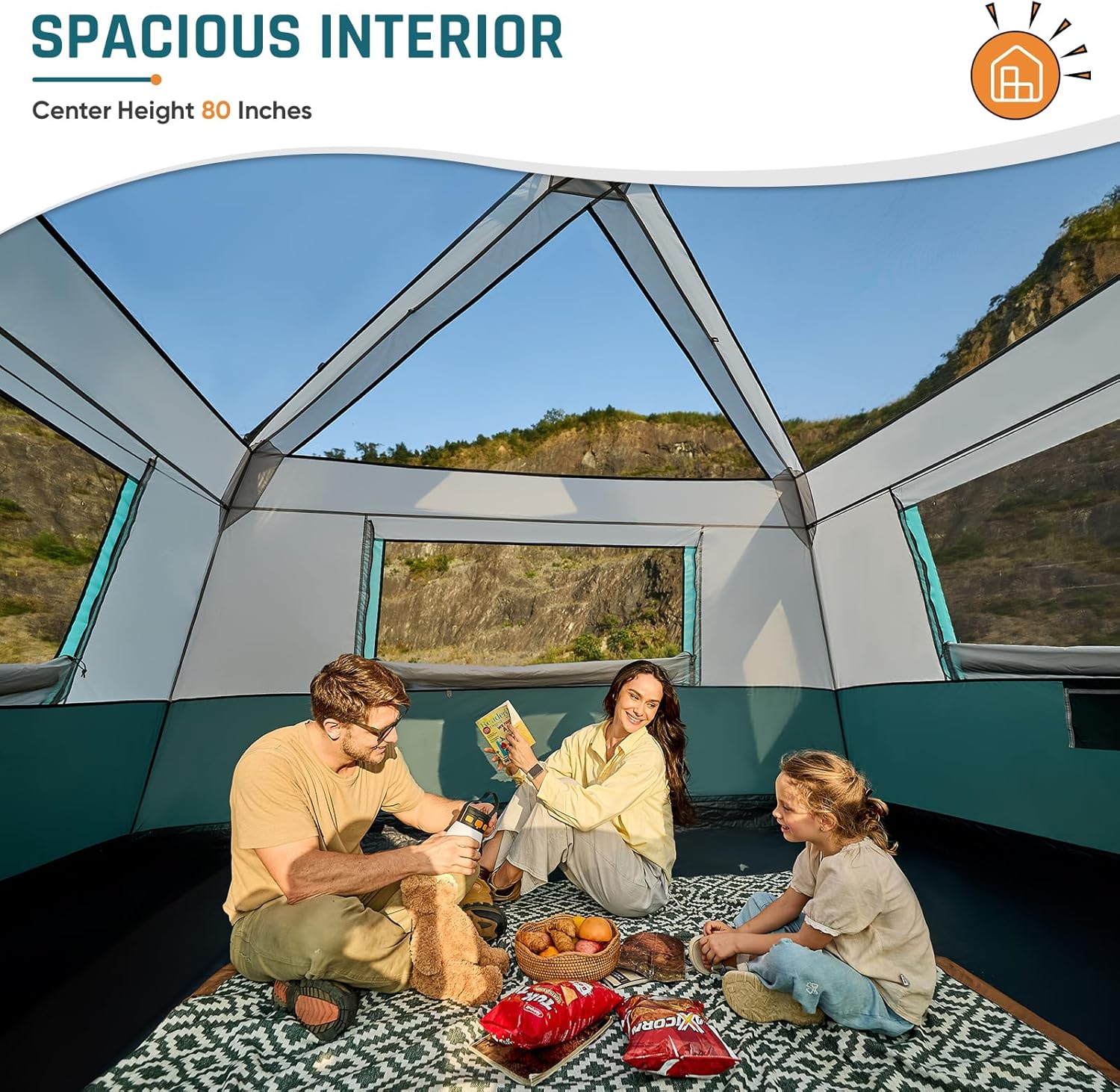 Quick-opening tent family camping tent pop-up camping tent large waterproof tent