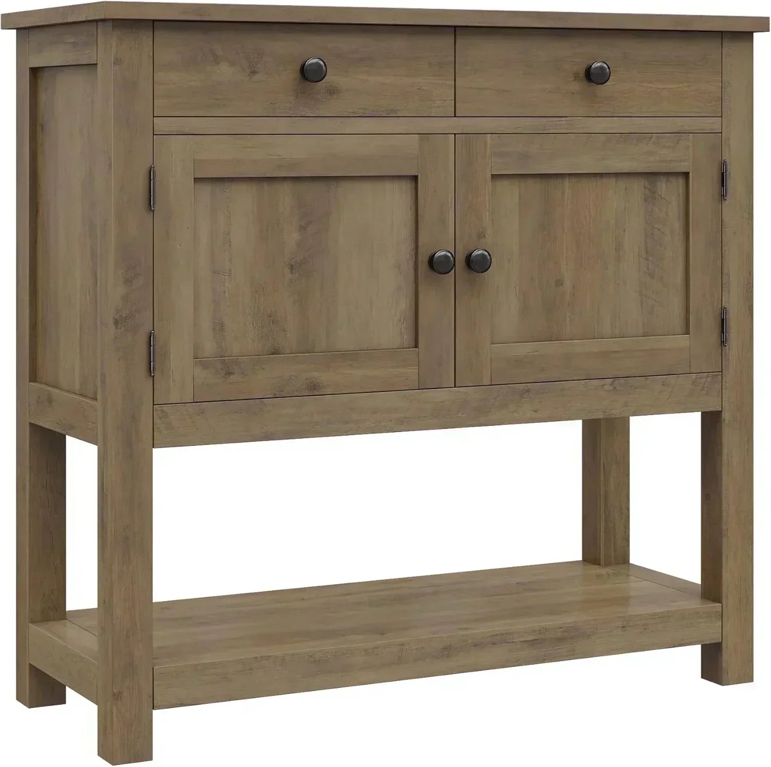 Farmhouse style console table coffee bar entry table with storage rack sofa table
