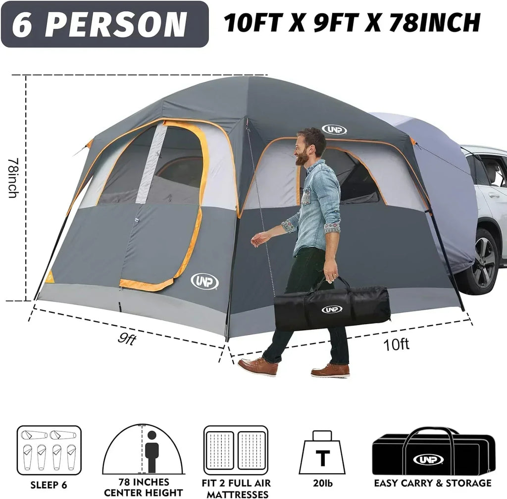 SUV Tent for Camping 6-Person SUV Tailgate Tent - Easy Set Up with Rainfly