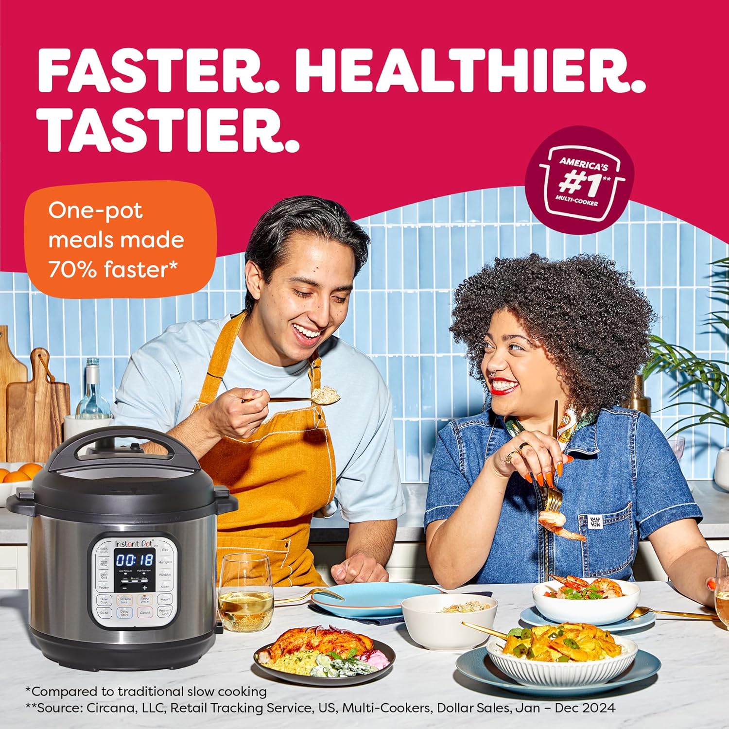 Instant Pot Duo 7 in 1 Electric Pressure Cooker Slow Cooker Rice Cooker Steamer Saut?? Pan