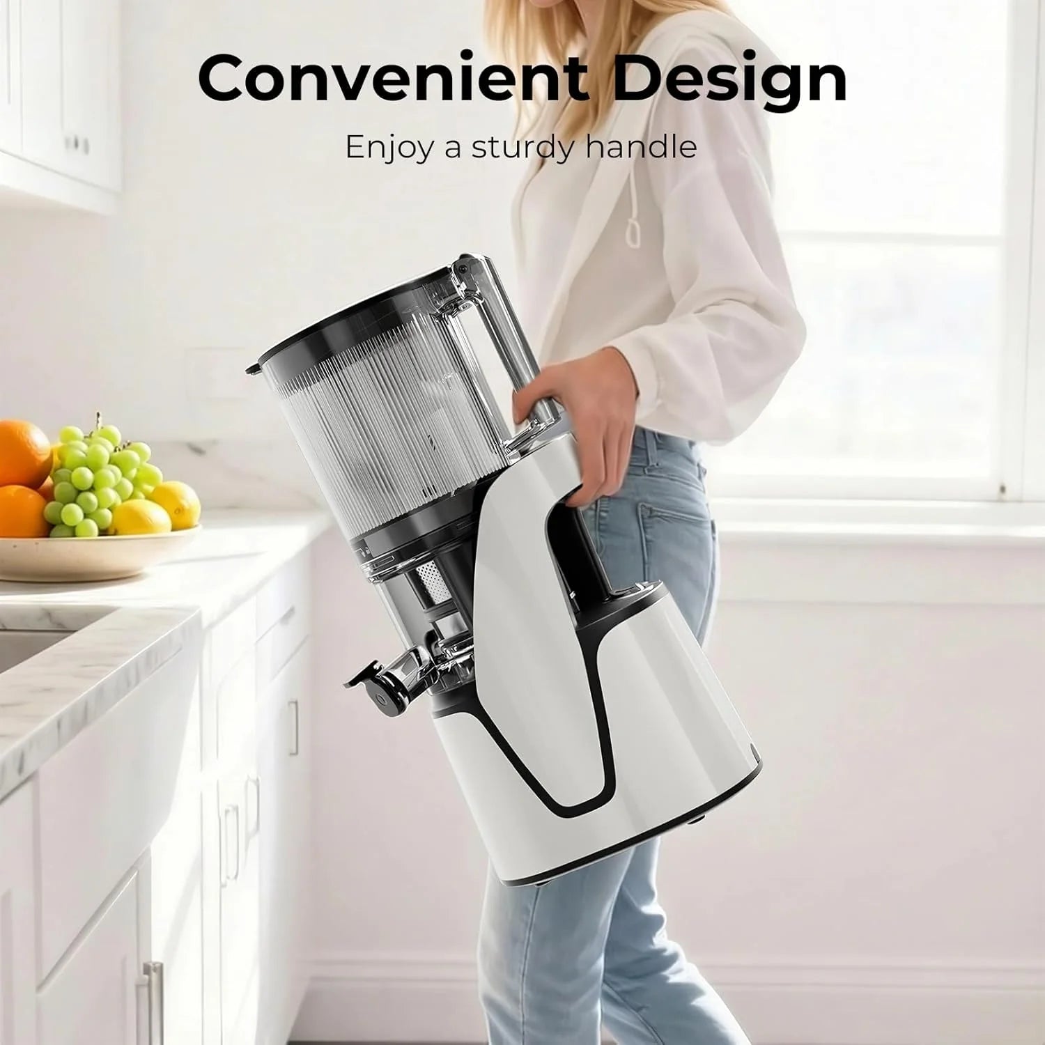 EanOruus Juicer Machines, 3 in 1 Cold Press Juicer with Extra Large Chute 100 oz Large Capacity