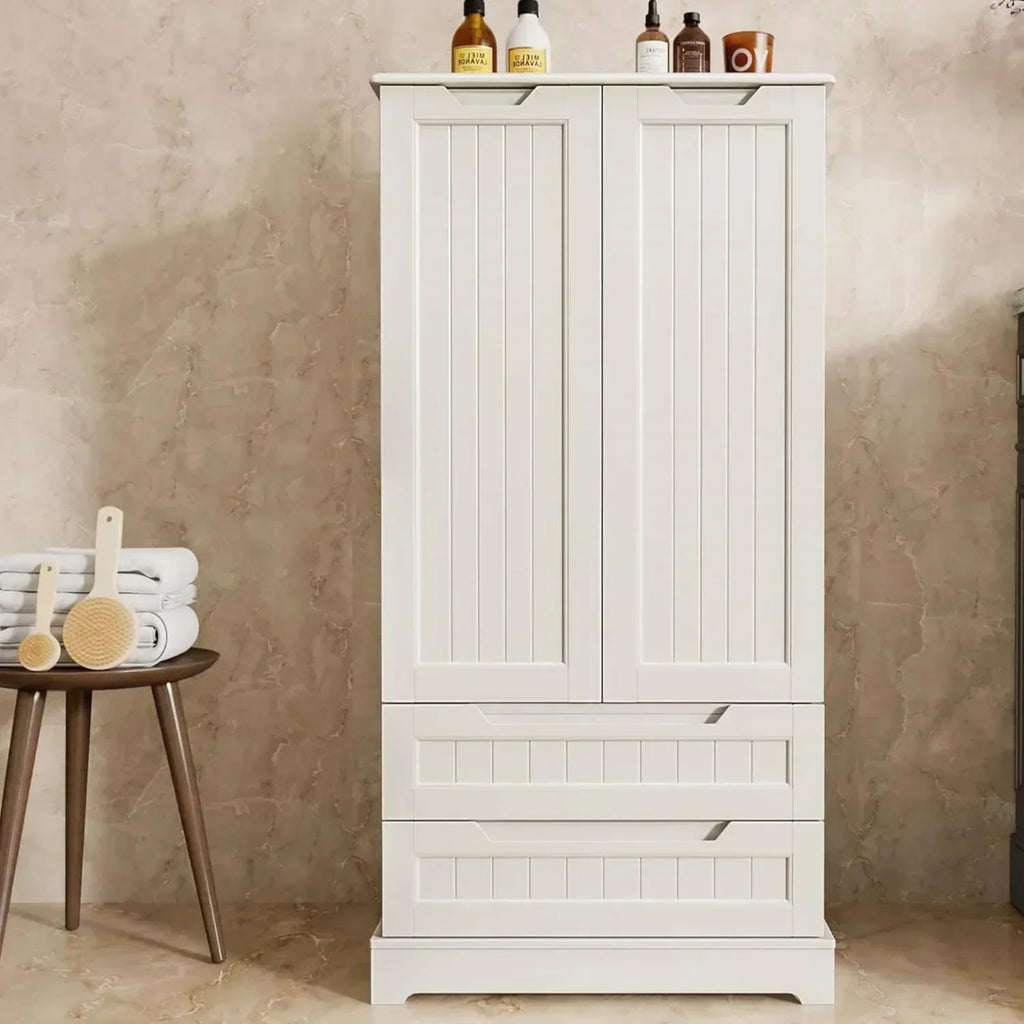 Gizoon Kitchen Pantry Cabinet with Drawers Freestanding Bathroom Storage Cabinet with Doors