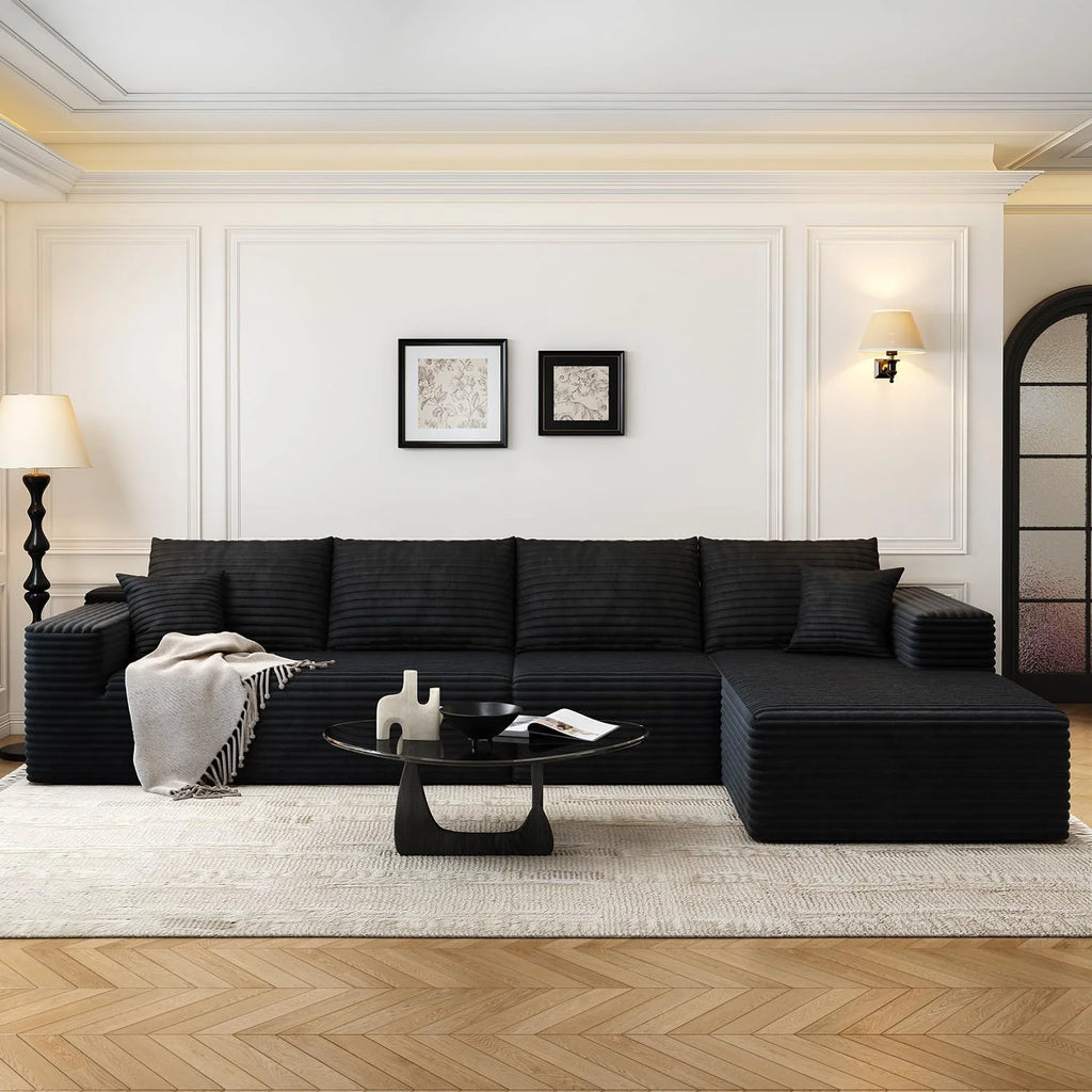 107.5 Cloud Modular Sectional Sofa Couch with L-Shape Chaise,Modern Minimalist Upholstered Couches