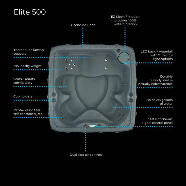 Aquarest Spas Jet Square Plug And Play Hot Tub with Ozonator