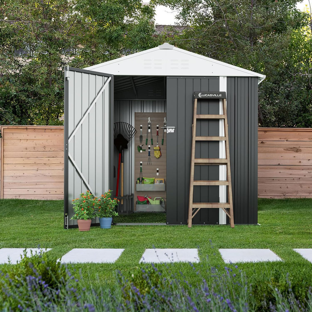 Devoko Outdoor Storage Shed Lockable Metal Garden Shed Steel Anti-Corrosion Storage House