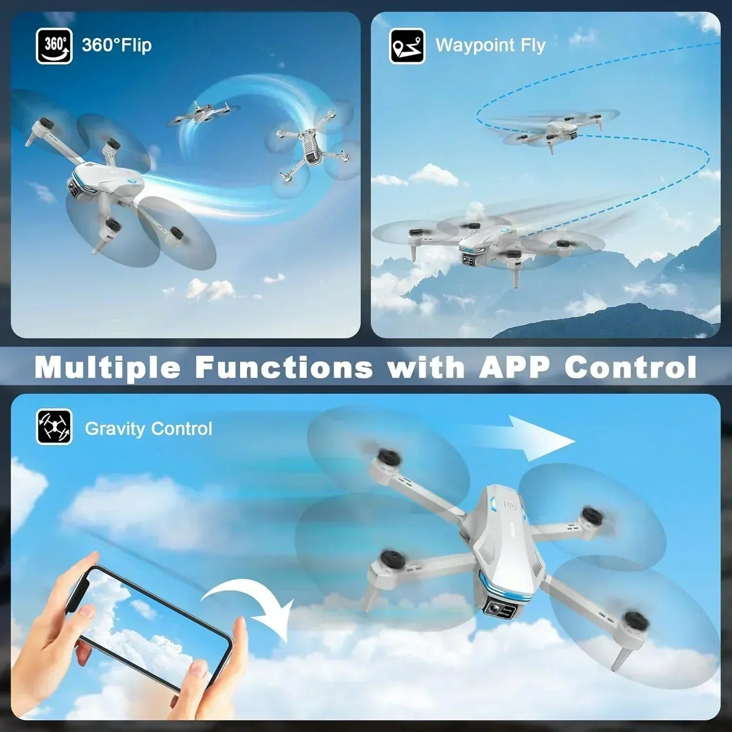 2K HD FPV Drone for Adults with Camera Altitude Hold Foldable and Portable