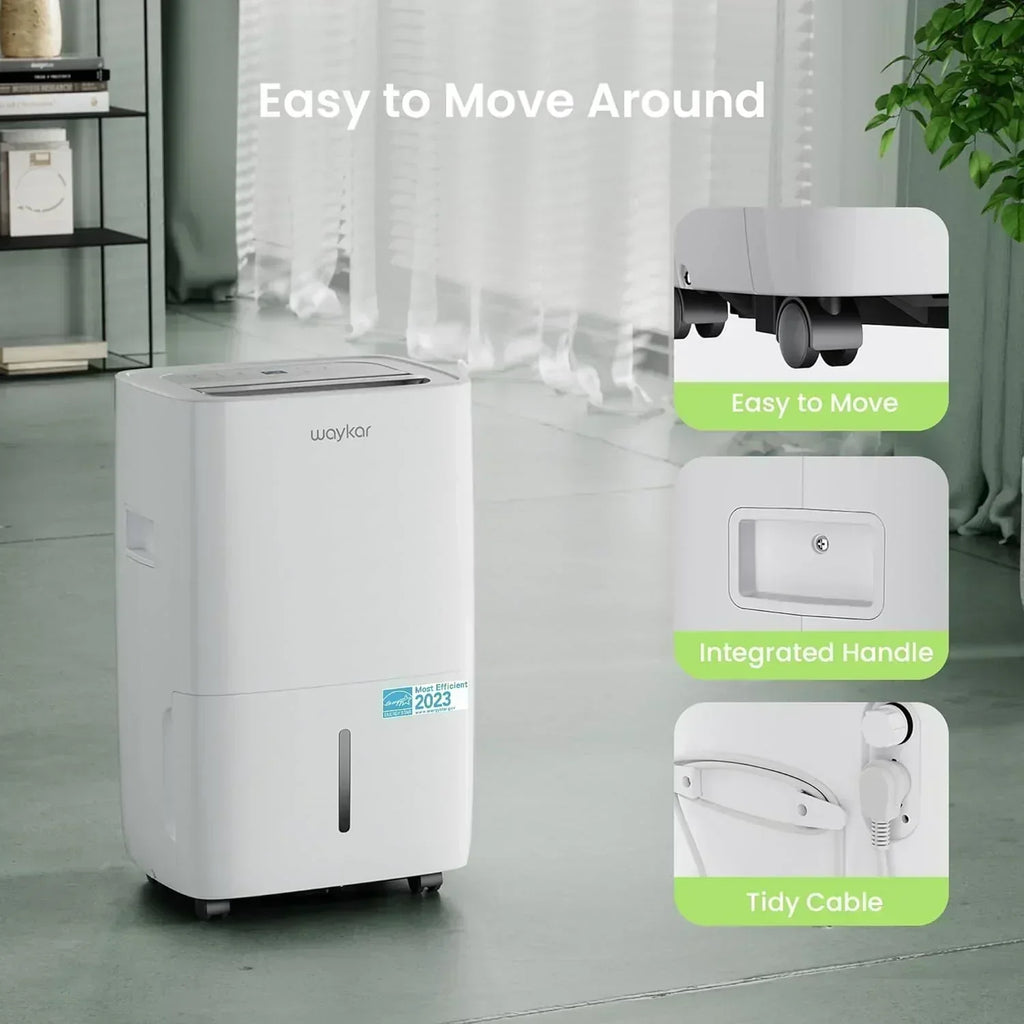 Waykar 2000 Sq Ft Dehumidifier for Home and Basements with Auto or Manual Drainage