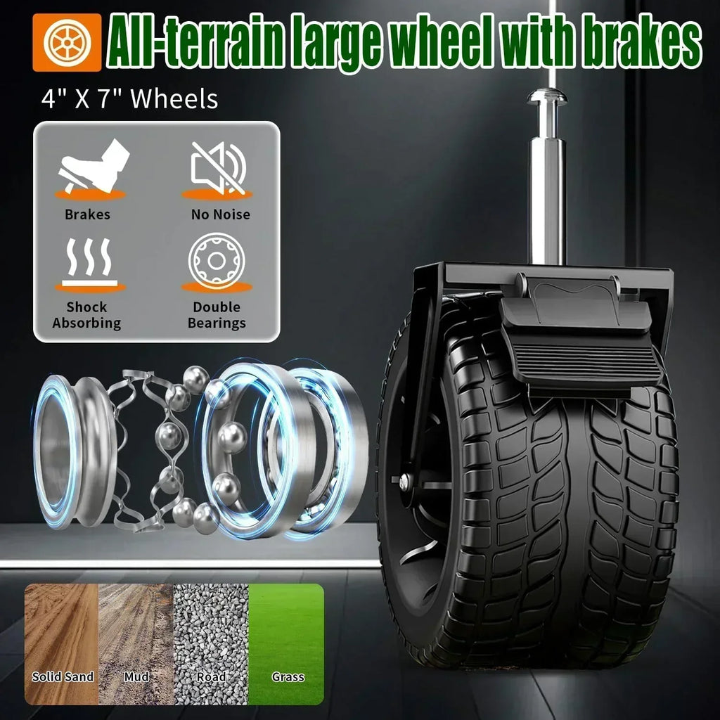 Foldable 4-wheel cart foldable 37 inches long 480 lb capacity heavy-duty beach cart