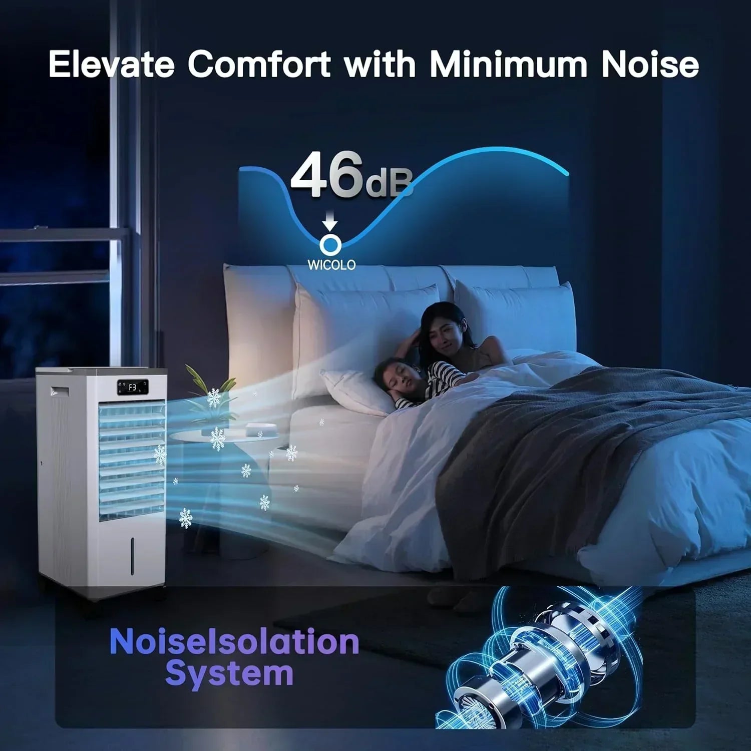 Windowless Portable Air Conditioners Evaporative Air Cooler 3 Modes & 3 Speeds 12H Timer