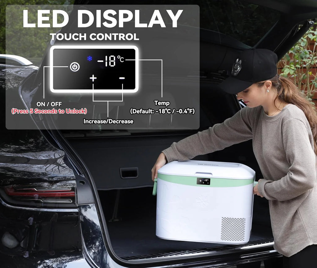Car Fridge Portable 12 Volt Refrigerator 23 Quart (22 Liter) Freezer Compressor Cooler 12V/24V DC