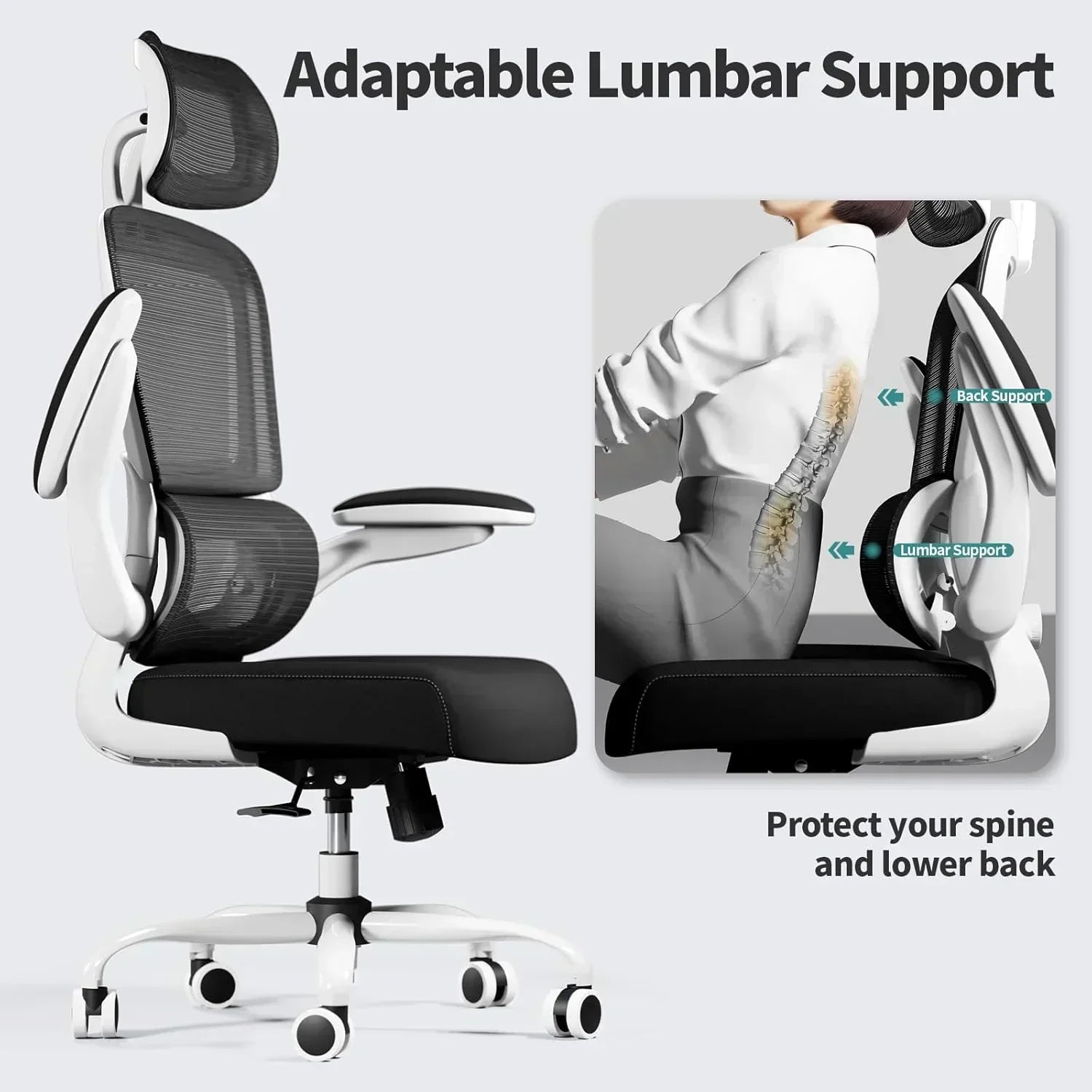 TRALT Office Chair Ergonomic Desk Chair 330 lbs Home Gaming Chair with Wheels