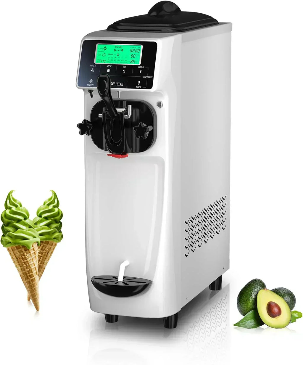 Soft Serve Ice Cream Machine 3.2 Gallons Ice Cream Maker Machine Single Flavor Ice Cream Machine