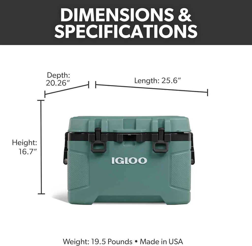 Igloo 52Qt Wheeled Cooler Insulated Hard Shell Ice Chest