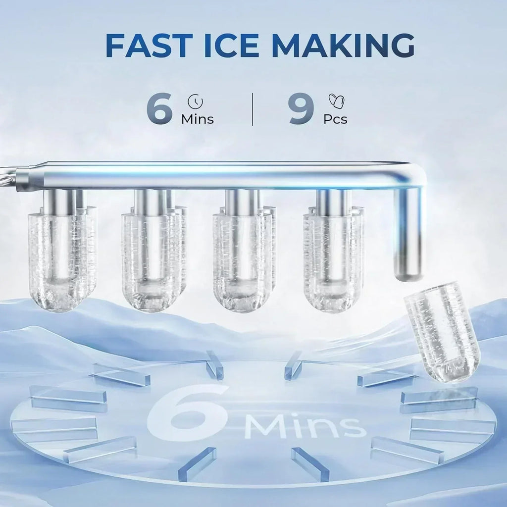 EUHOMY Nugget Ice Maker Countertop Ready in 8 Mins Self-Cleaning Portable Ice Makers Machine