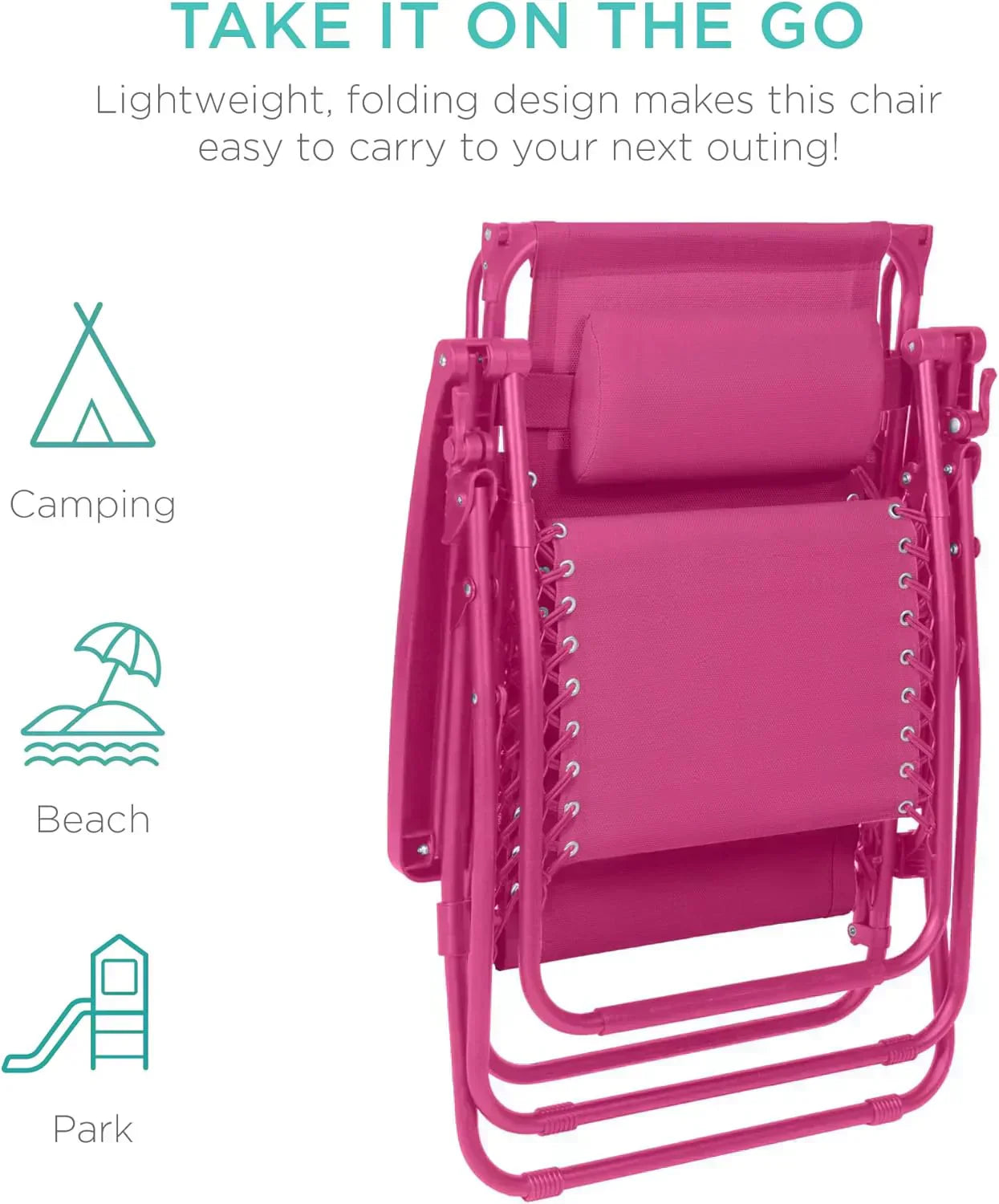 Best Choice Products Folding Zero Gravity Recliner Patio Lounge Chair Adjustable Canopy Shade