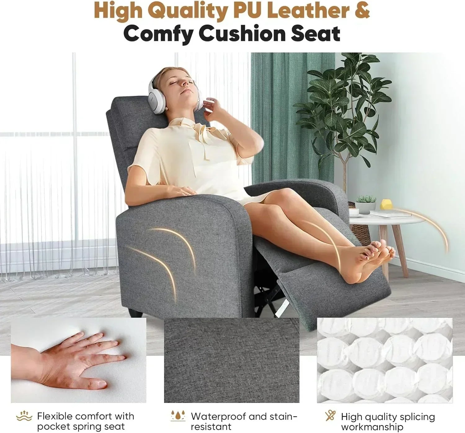 Adult recliner living room massage recliner adjustable home theater chair single sofa