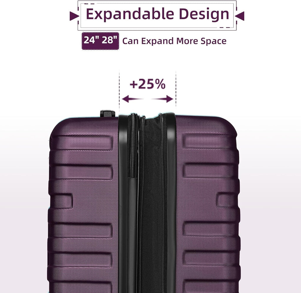 Luggage 6-piece hardshell expandable suitcase lightweight travel carry-on luggage set