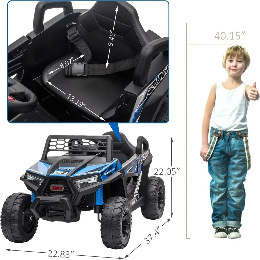 TOBBI 12V Kids Ride on Car Electric Off-Road UTV Truck with Diverse Functions Double Open Doors