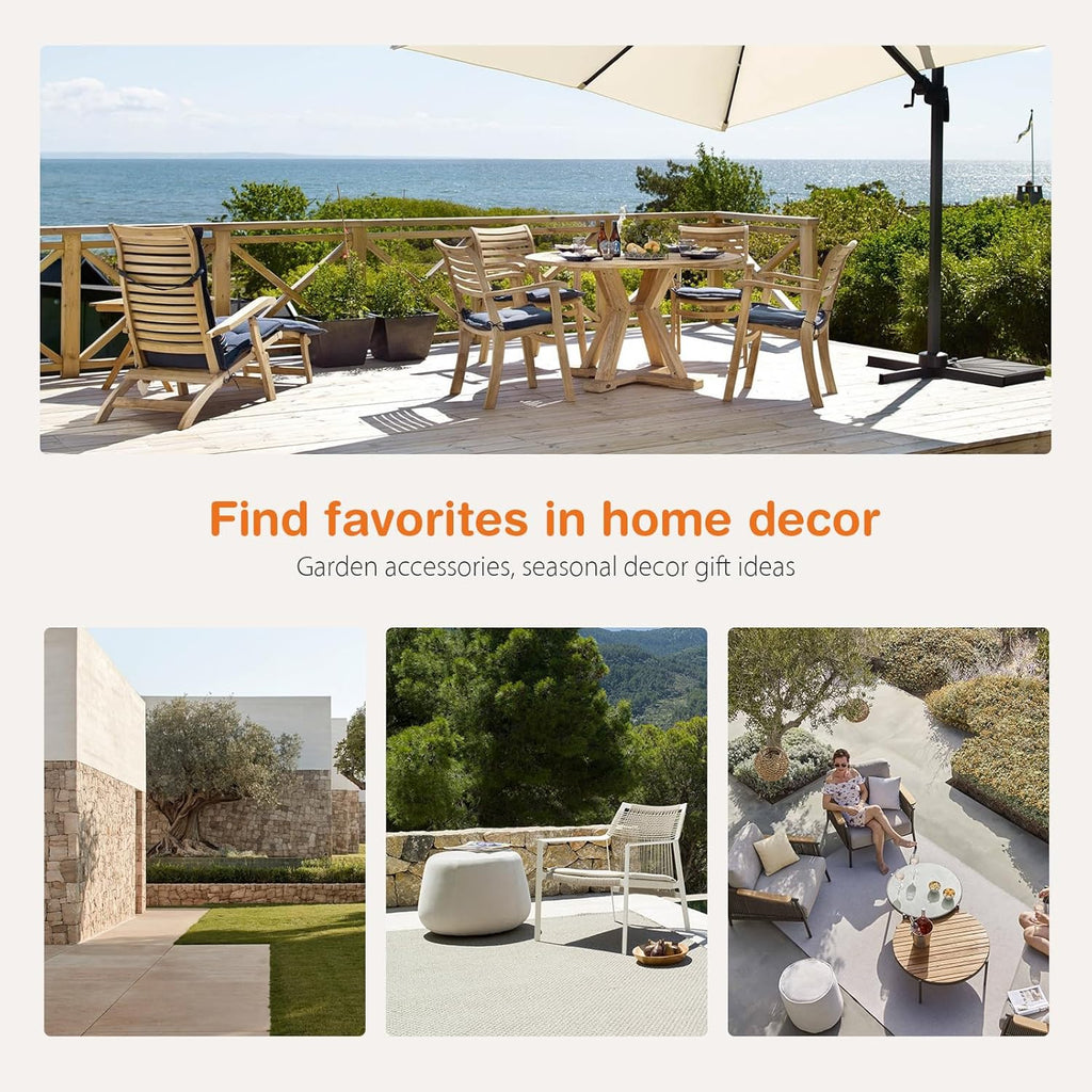 Sweetcripy Patio Furniture Set 3 Pieces Outdoor Furniture with Soft Cushion and Glass Table