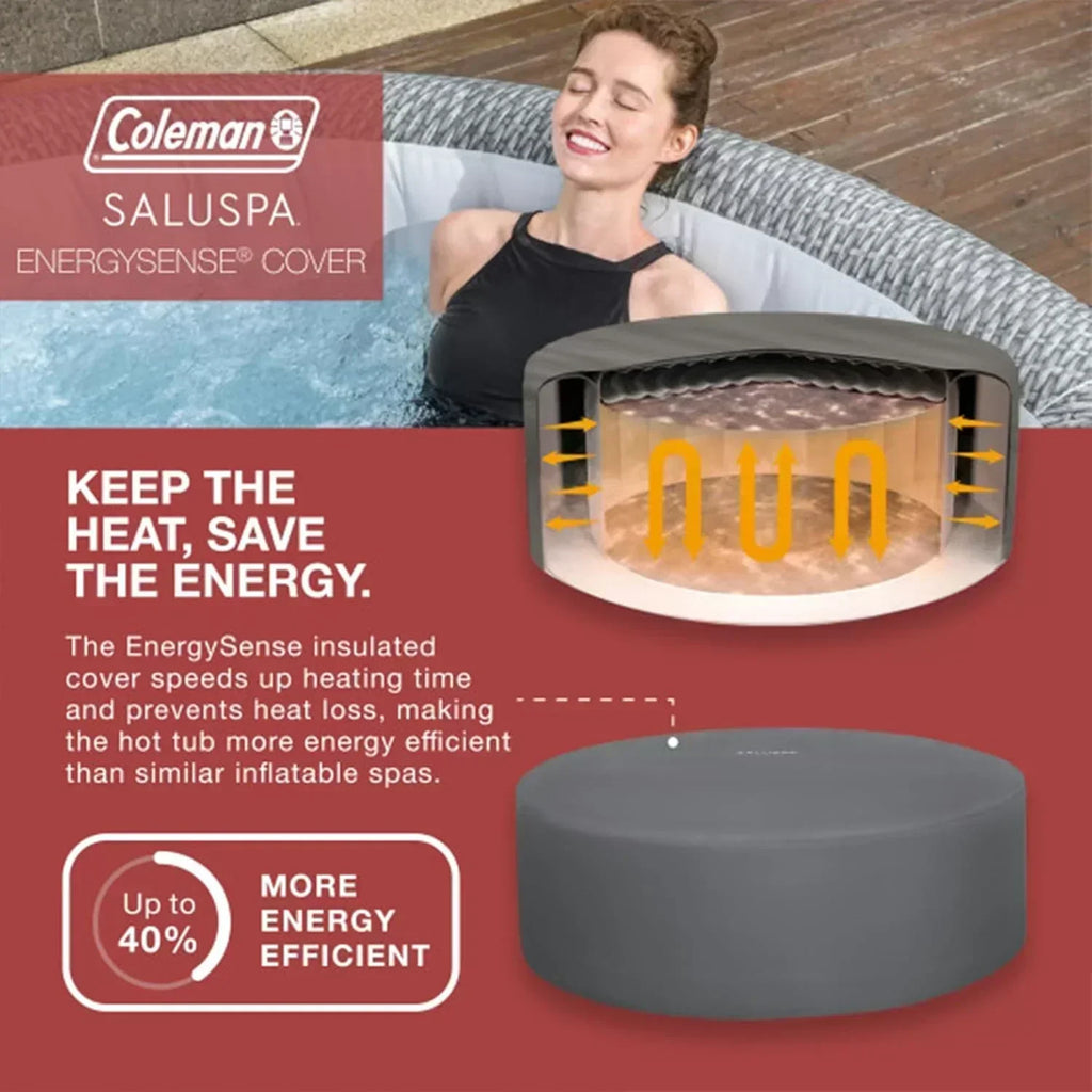 SaluSpa Sicily AirJet 7 Person Inflatable Hot Tub Round Portable Outdoor Spa 180 Soothing AirJets