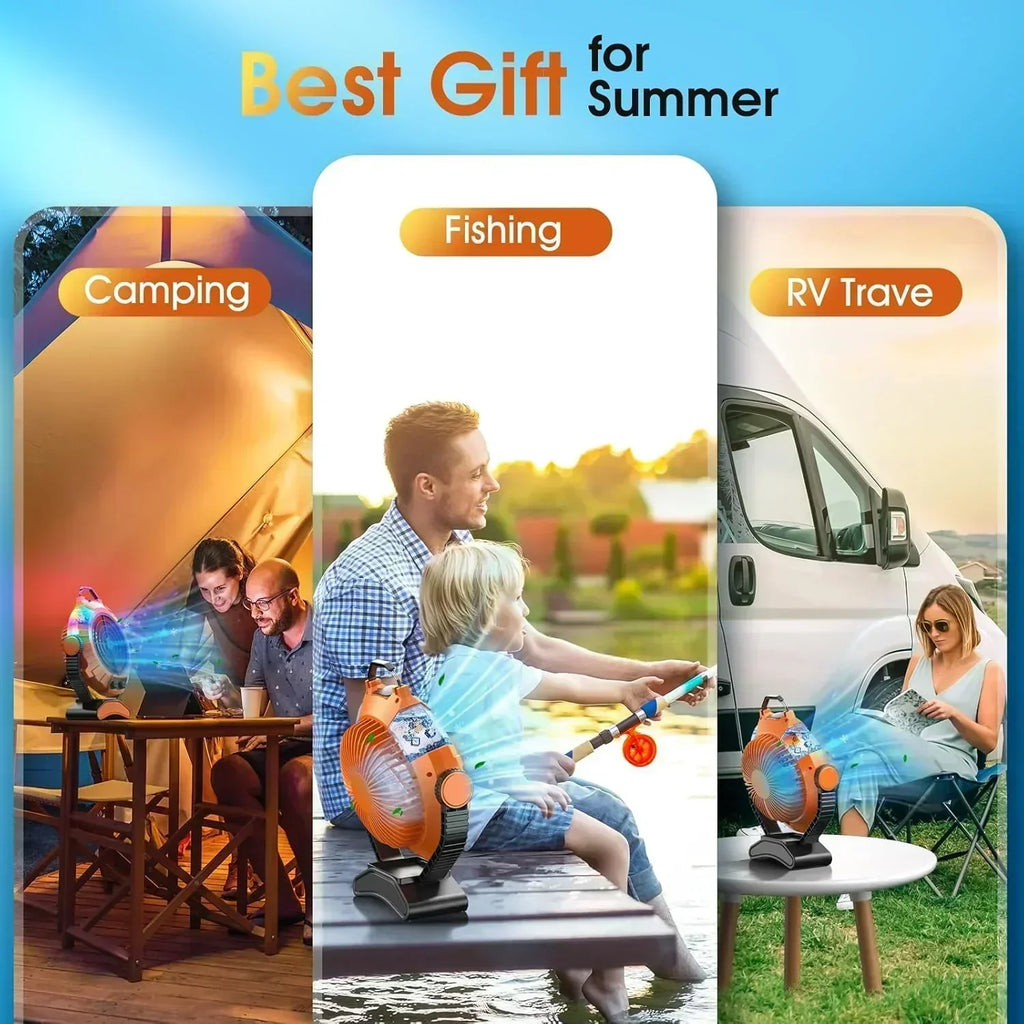 JYew Portable Air Conditioners Misting Fan With 10000mAh Rechargeable Battery Operated Fan