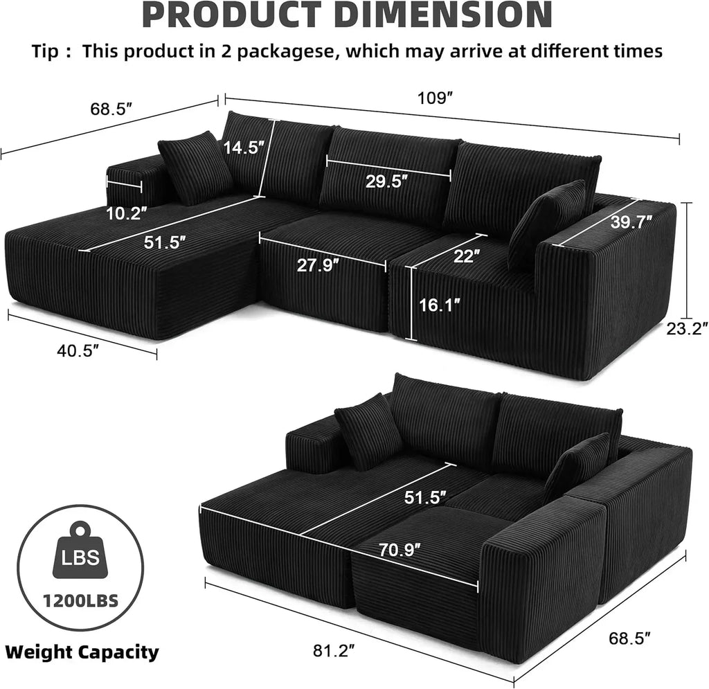 108 inch sectional sofa cloud sectional sofa with deep seat modern sectional L shaped sofa