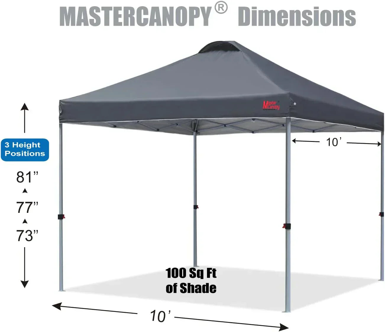 Durable Pop-up Canopy Tent with Roller Bag (10x10 Black)