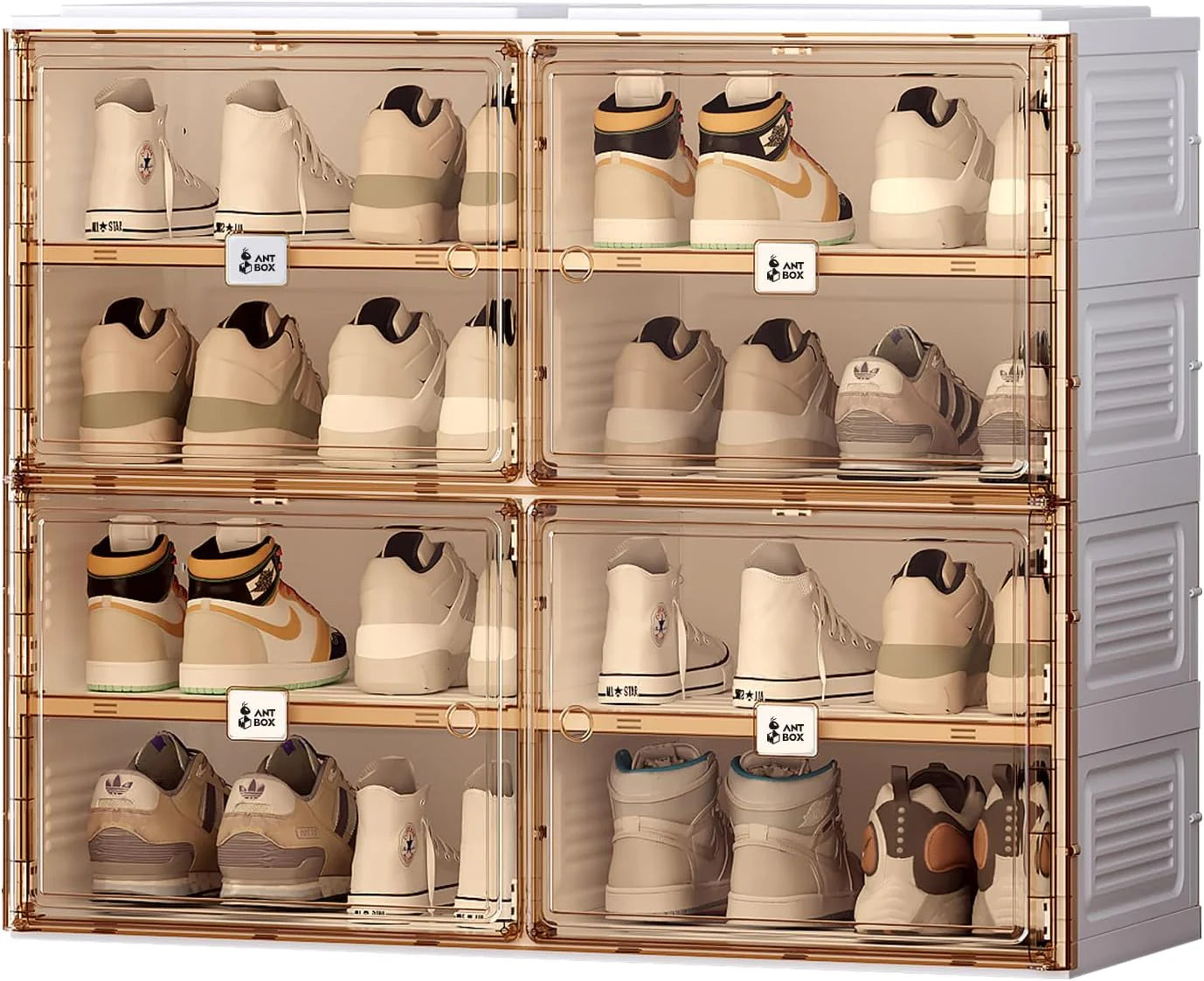 ANTBOX Portable Shoe Rack Organizer for Closet Entryway, Stackable Sneaker Storage