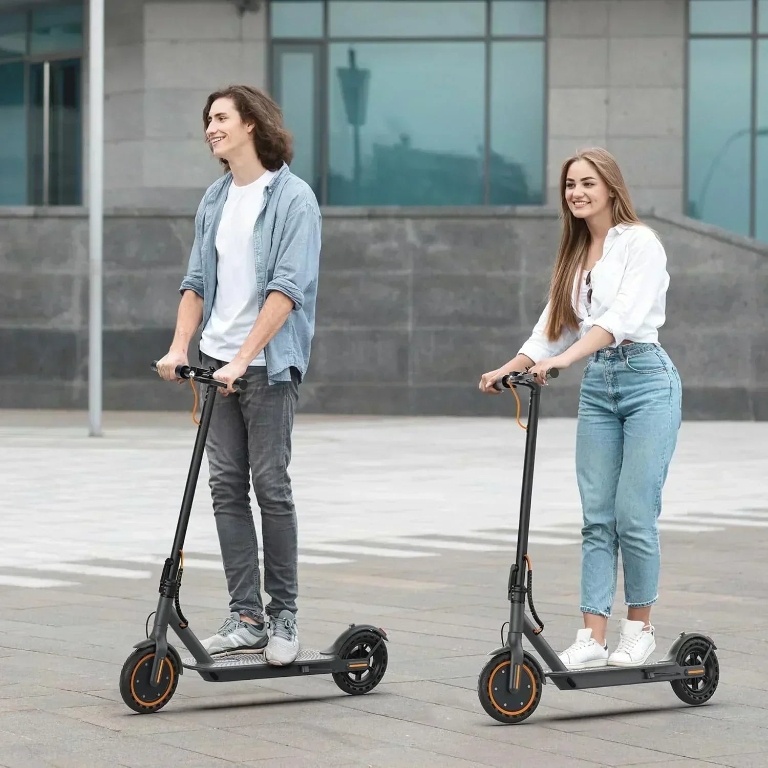 Electric Scooter 350W/500W Powerful Motor 8.5/10 Solid Tires 19/22Mph 28/21/12 Miles Range