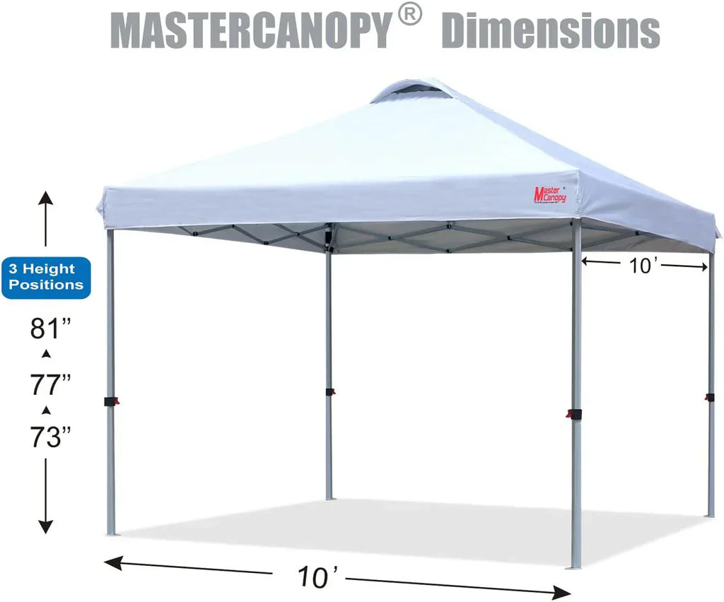 Durable Pop-up Canopy Tent with Roller Bag (10x10 Black)
