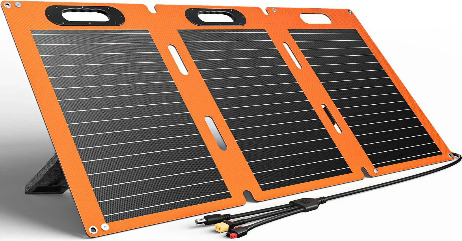 3-in-1 Output Cords Solar Panel Charger with Adjustable Foot Pedal for Homes Camping