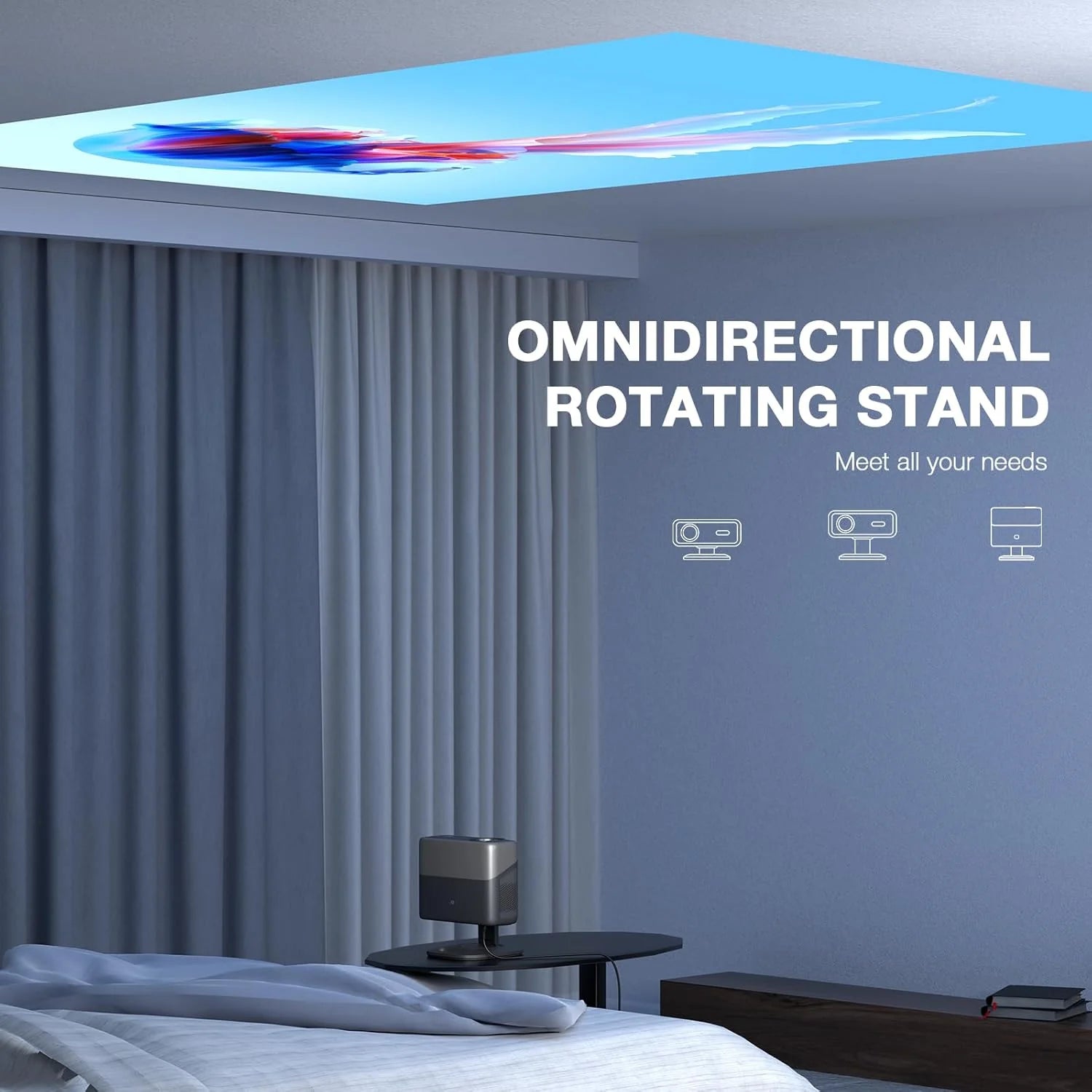 [Officially-Licensed APP & 2500 ANSI] 4K Projector with WiFi and Bluetooth,TOF Real-Time