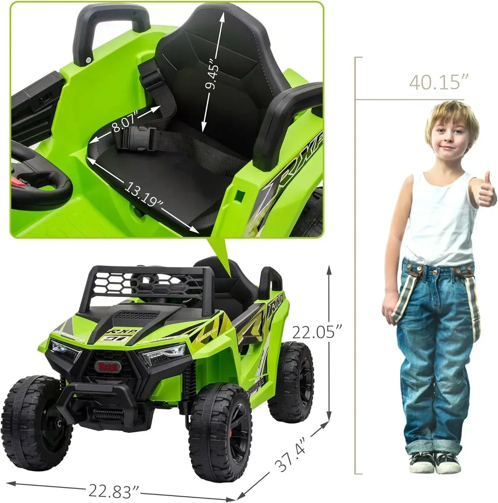 TOBBI 12V Kids Ride on Car Electric Off-Road UTV Truck with Diverse Functions Double Open Doors
