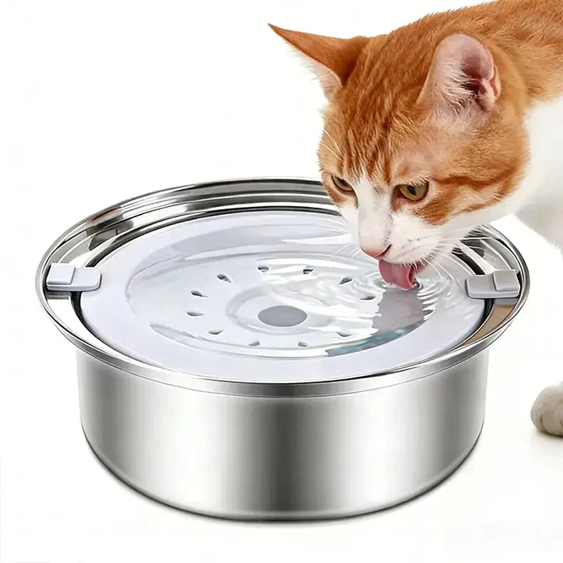 Stainless Steel No Spill Dog Water Bowl with Float Plate for Travel and Car Use