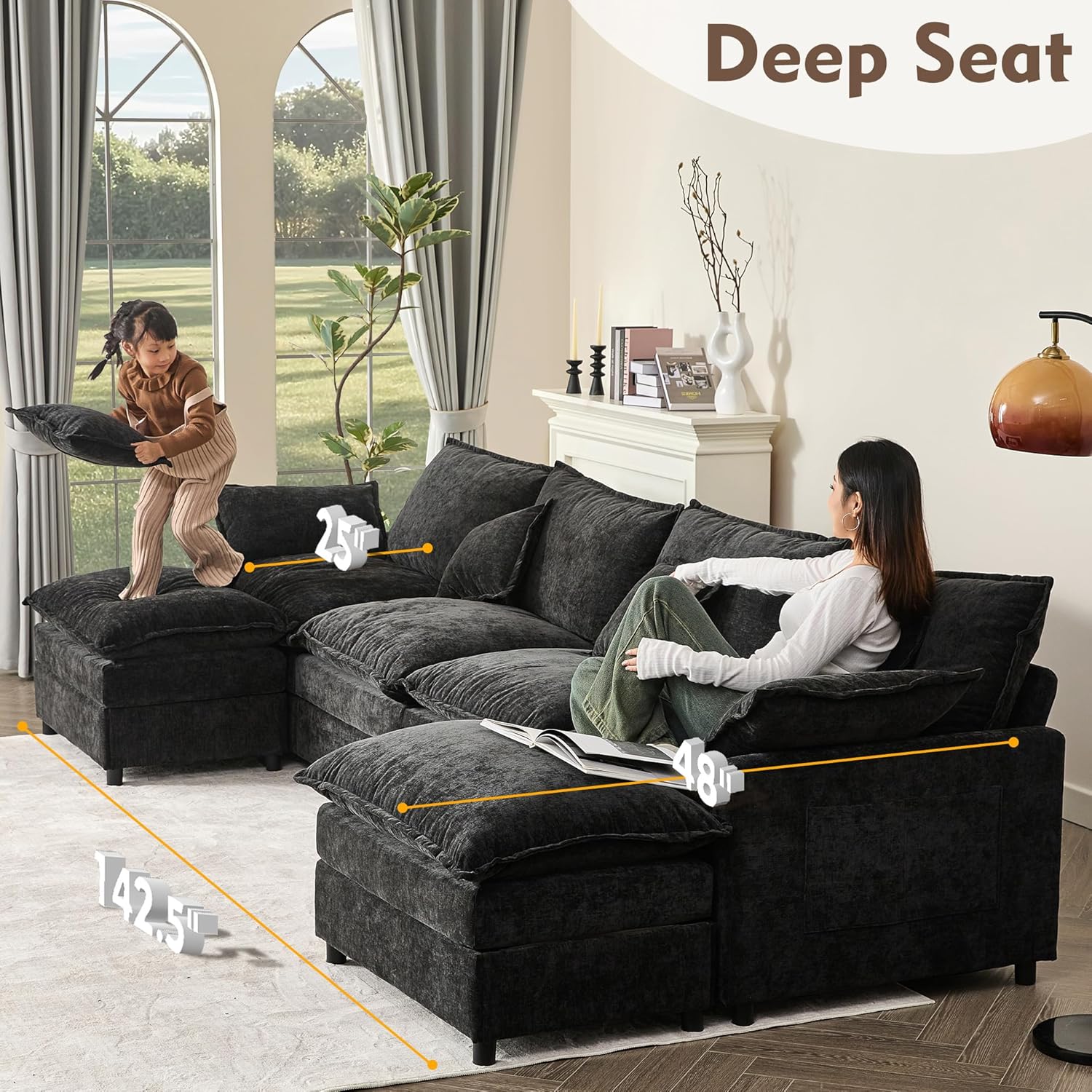 108 U-shaped sofa modular sofa Comfortable cloud sofa