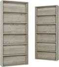 IRONCK Bookshelves and Bookcases Set of 2 Floor Standing 6 Tiers Display Storage Shelves