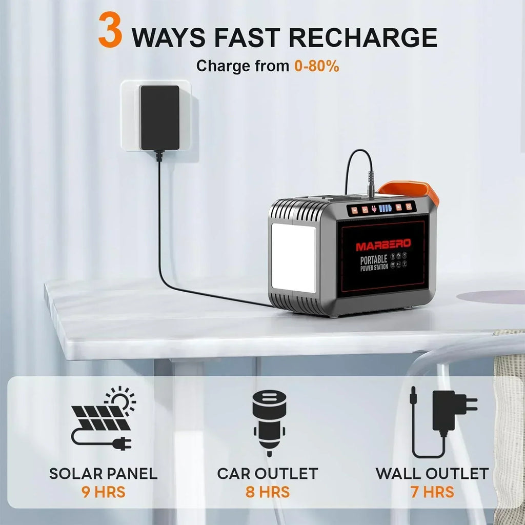 Portable Power Station 88Wh Camping Lithium Battery Solar Generator Fast Charging Power Bank