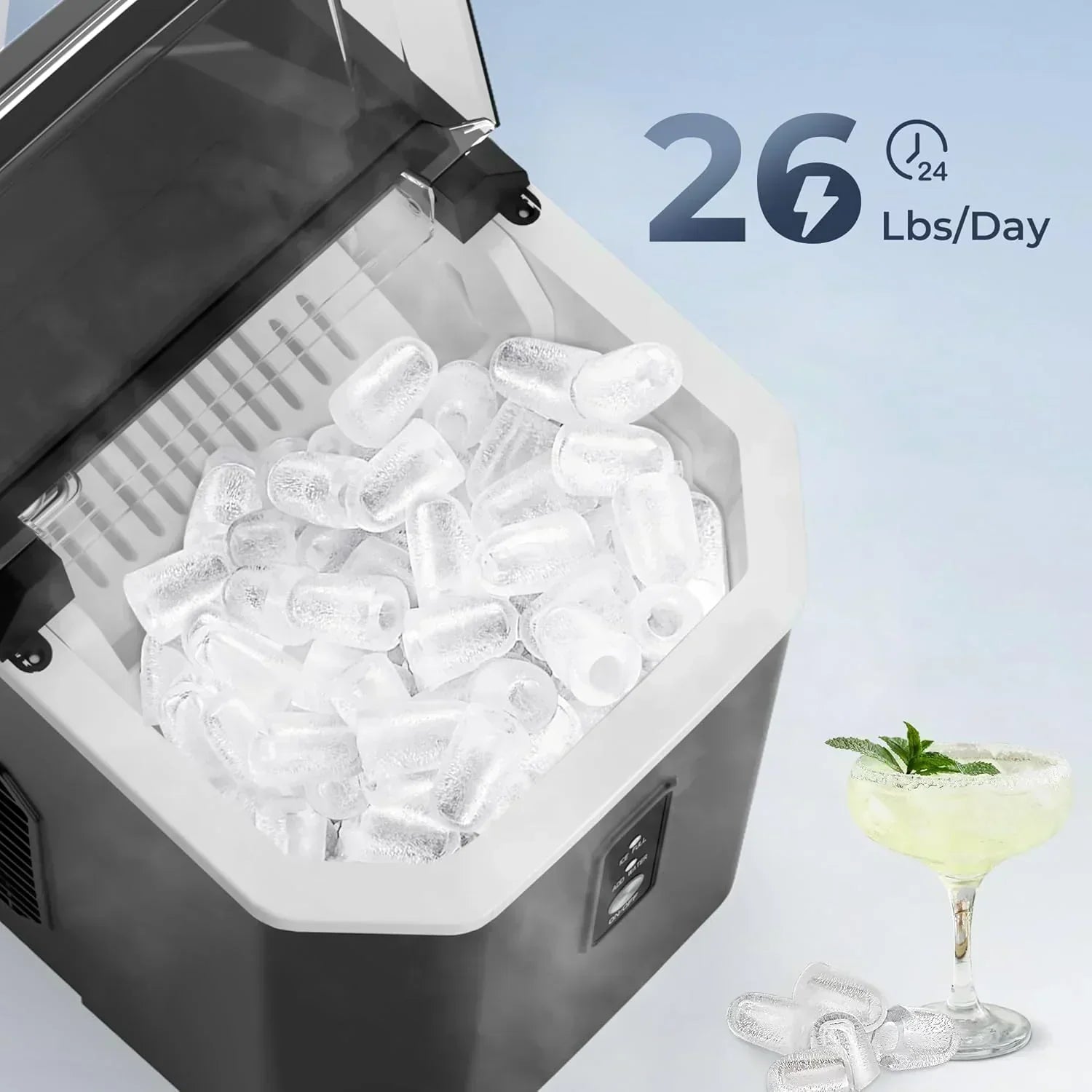 EUHOMY Nugget Ice Maker Countertop Ready in 8 Mins Self-Cleaning Portable Ice Makers Machine