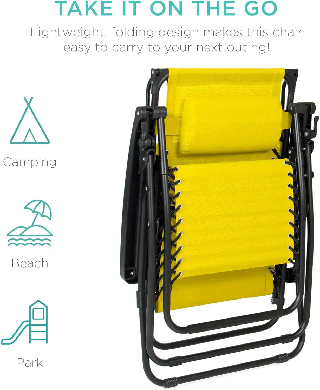 Best Choice Products Folding Zero Gravity Recliner Patio Lounge Chair Adjustable Canopy Shade