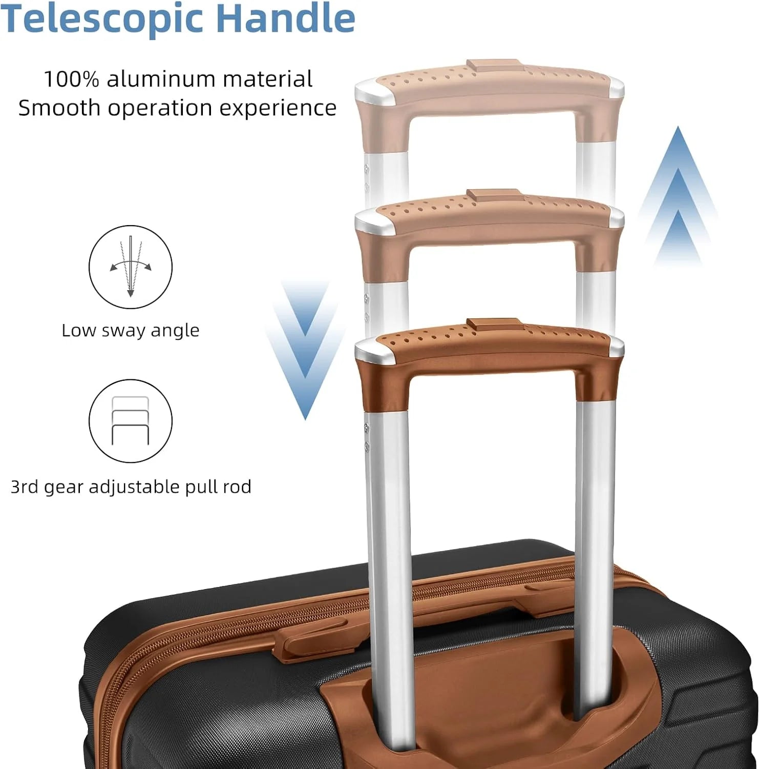 Luggage 6-piece hardshell expandable suitcase lightweight travel carry-on luggage set