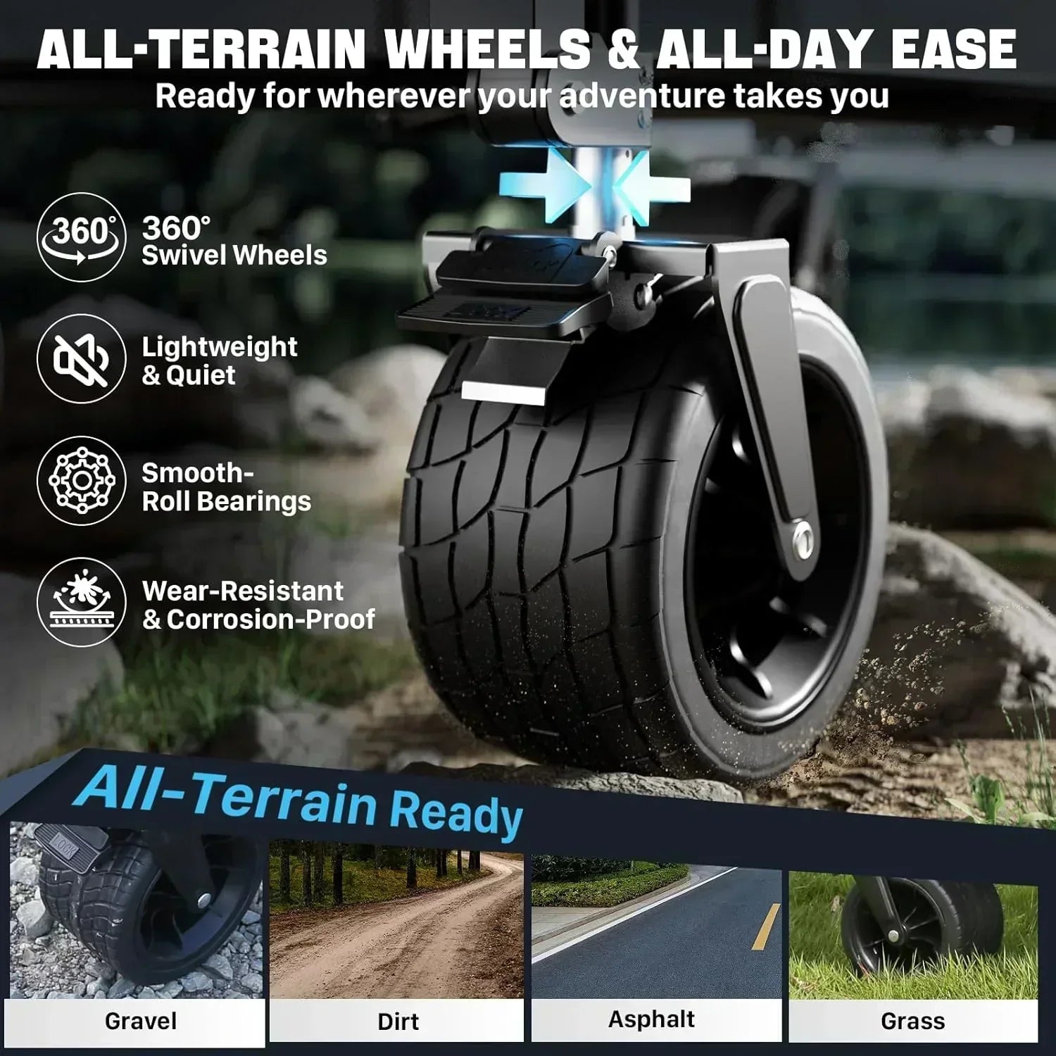 48 Extra Large Folding Travel Cart 560 lb Capacity 350 L Heavy Duty Utility Cart with Brakes