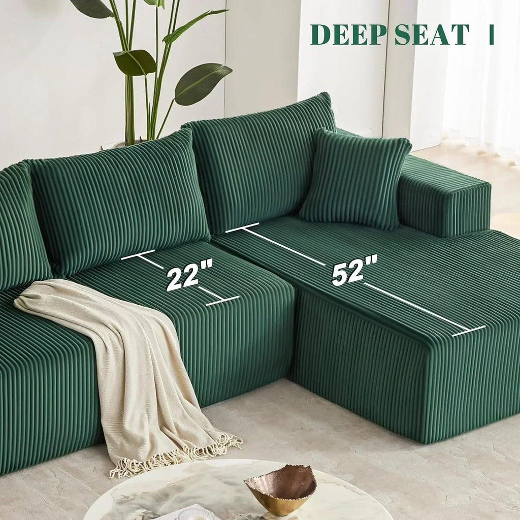 108-inch modular sofa cloud modular sofa with deep seat and reclining chair upholstered sofa